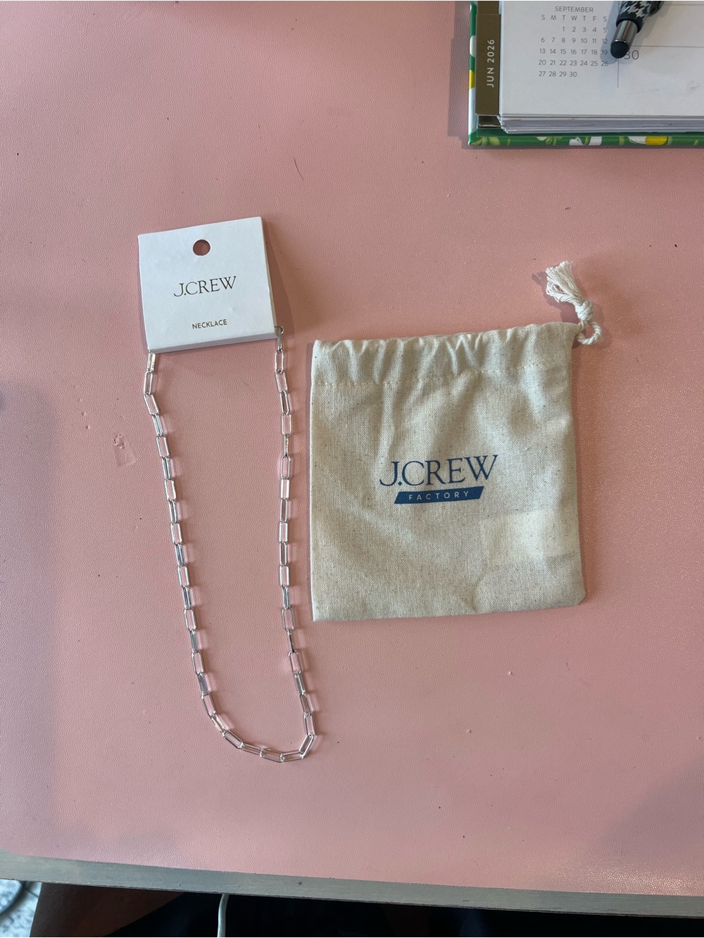 J. Crew Silver Paper-clip Necklace & Earrings